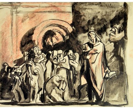 Sir Frank Brangwyn RA (1867-1956), Sketch for St John (O359), lithograph from the Brangwyn Portfolio 1927, number 99, publish