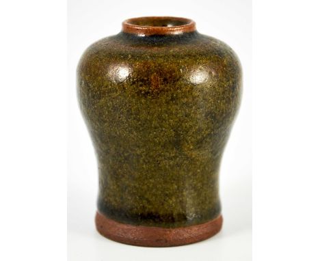 William Staite Murray, a small studio pottery vase, shouldered inverse baluster form, circa 1924, brown glaze over red earthe