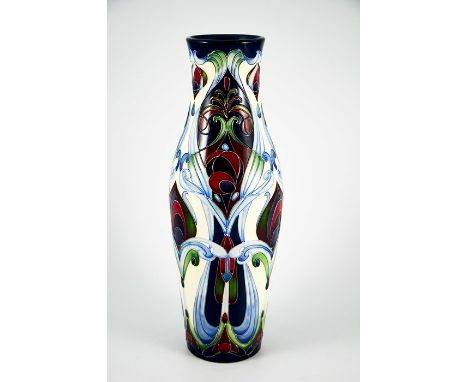 Rachel Bishop, Moorcroft for Liberty and Co., a Regent limited edition vase, 2006, elongated shouldered form, 5 of 25, impres