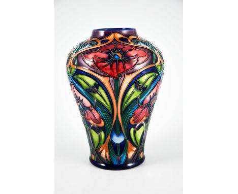 Rachel Bishop, Moorcroft for Liberty and Co., a Tudric Dream limited edition vase, 2005, shouldered form, 15 of 50, impressed