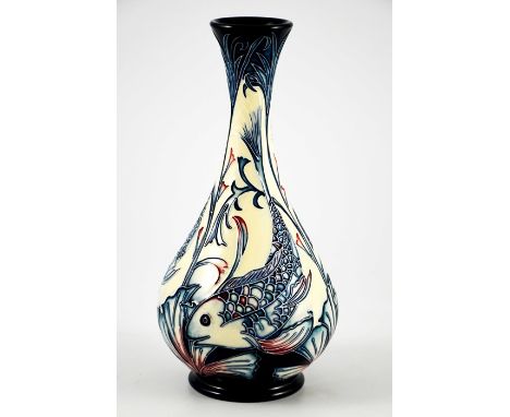 Sian Leeper for Moorcroft, a Hesperian Waters limited edition vase, 2005, bottle form, 6 of 50, printed and impressed marks, 