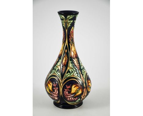 Rachel Bishop, Moorcroft for Liberty and Co., a Solomon limited edition vase, 2004, narrow neck baluster form, 75 of 150, imp