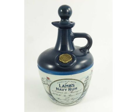 Lambs Navy Rum flagon, 'to Celebrate the Marriage of HRH The Prince Andrew with Miss Sarah Ferguson on 23rd July 1986', ceram