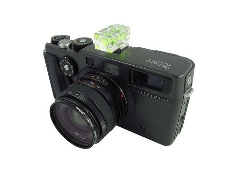 A Hasselblad Xpan camera with Hasselblad 4/45 lens, with bag