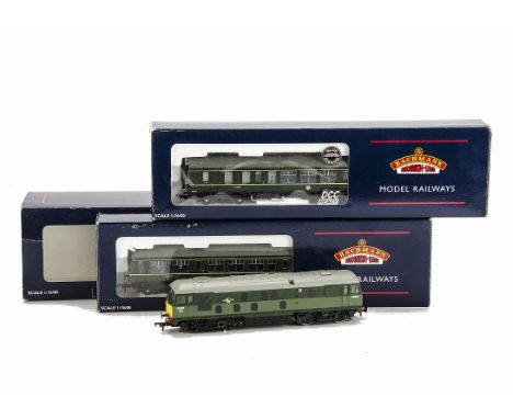 Bachmann 00 Gauge BR Diesel Locomotive and Multiple Unit: comprising ref 32-427 Class 24 locomotive as no D5085 in two-tone g