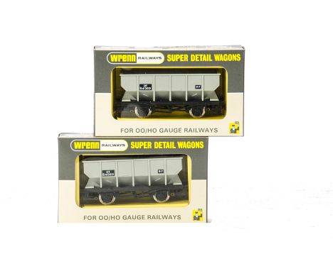 A pair Wrenn 00 Gauge W4644 BR grey Hopper Wagons,  in original window boxes, E, boxes E (2)