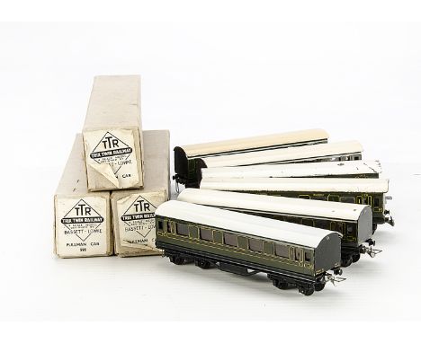 Trix Twin Railway 00 Gauge Pre-war boxed Coaching Stock:  including three scale-length Pullman Cars, all VG, boxes G-VG, and 