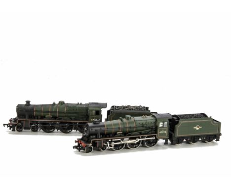 Two Bachmann 00 Gauge LMR 'Jubilee' class Tender Locomotives: both ref 31-153 and in BR green, one as 45596 'Bahamas', VG-E, 
