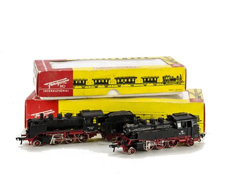 Fleischmann HO Gauge Locomotives: comprising ref 4140 2-6-0 tender locomotive 24 074 and ref 4064 2-6-2 tank locomotive 064 3