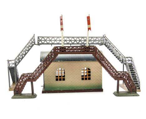 Vintage Railway Accessories by Marklin, Bing and Kraus: comprising a 3-section high-level footbridge by Marklin, F-G, overpai