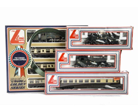 Lima 00 Gauge GWR Locmotives and Stock:  comprising 'Golden Series' Train Pack with 'King George V' Locomotive and three coac