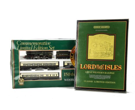 Two Hornby 00 Gauge GWR Special Train Sets: comprising R775 GWR 150th Anniversary set with 'King George V' locomotive, tender