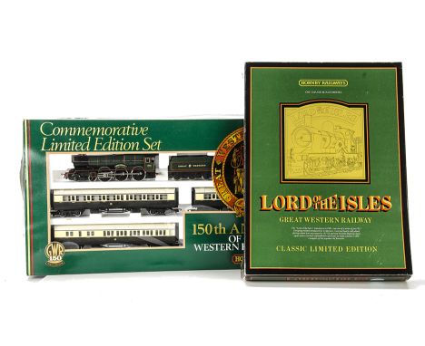 Two Hornby 00 Gauge GWR Special Train Sets: comprising R775 GWR 150th Anniversary set with 'King George V' locomotive, tender