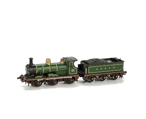 A Bachmann 00 Gauge SE&CR 'C' Class Locomotive and Tender: ref 31-460, in SE&CR fully-lined green livery as no 592, VG-E, box