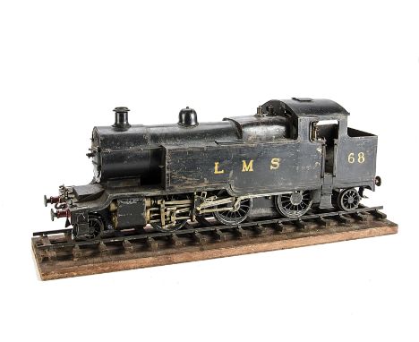 A 2½" Gauge Live Steam Coal-fired Freelance 2-6-2 Tank Locomotive: painted in lined LMS black as no 68, featuring twin cylind