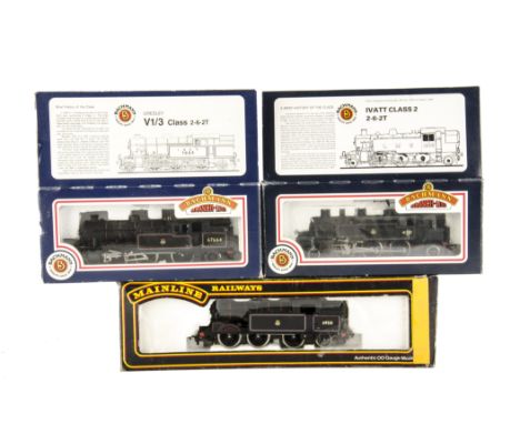 Two Bachmann and one Mainline 00 Gauge BR Tank Locomotives: comprising Bachmann ref 31-450 Ivatt 2-6-2T no 41221, 31-602 Gres