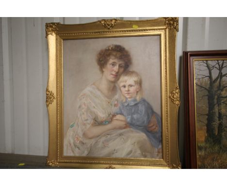 A gilt framed portrait indistinctly signed and dated 1912