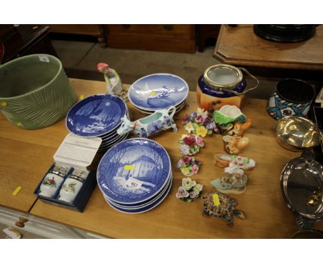 A quantity of Royal Copenhagen collector's plates; other collector's plates; Royal Worcester egg coddlers with original box; 