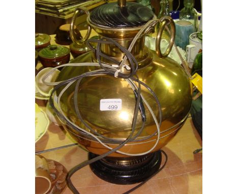 20th century Chinese brass table lamp