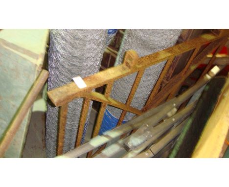Vintage garden gate and aluminium folding ladder