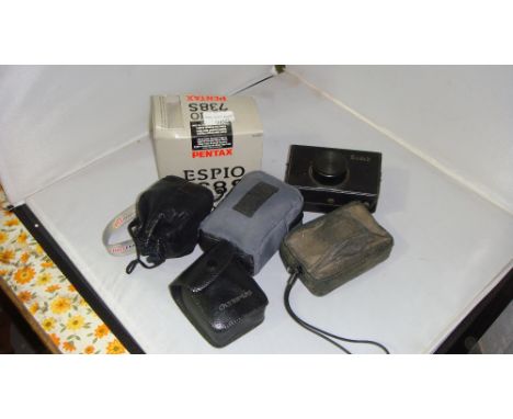 Assorted cameras including Pentax 738 S & projector