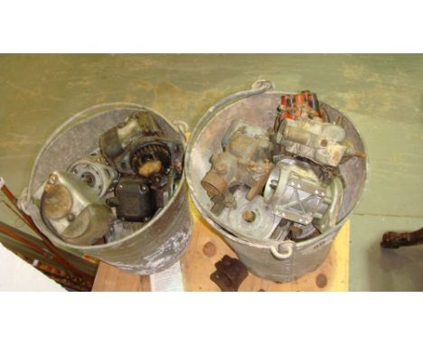 2 x buckets of assorted engine carburettors