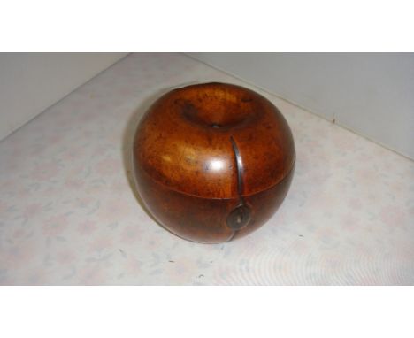 19th century fruitwood tea caddy modelled as an apple