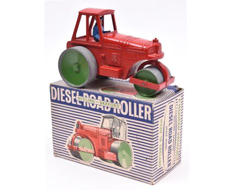 A Modern Product Aveling-Barford Diesel Road Roller. A large scale example in red with green centered metal wheels, complete 