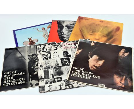 6x The Rolling Stones 12" vinyl albums. 2x Out of Our Heads - Decca stereo SKL4733 and another; Decca mono SKL4725. Get Yer Y