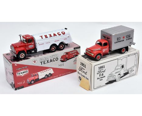 5 First Gear 1:34 1950's-60's American Trucks. 1951 Ford F6 Dry Goods Van, 'Red Star'. 1952 GMC Heavy Duty Wrecker. 1957 Inte