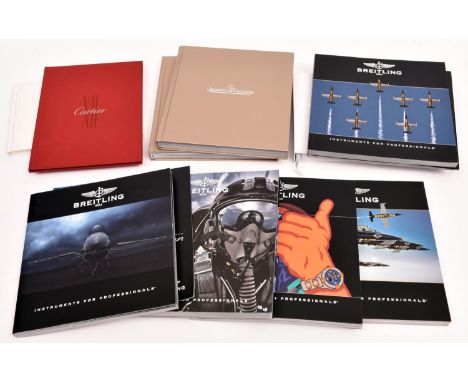 24x watch catalogues, etc. 8x Breitling including; Chronolog 2009, 2012, 2013, 2014, 2015, Pure Breitling, etc. 5x Jaeger-LeC