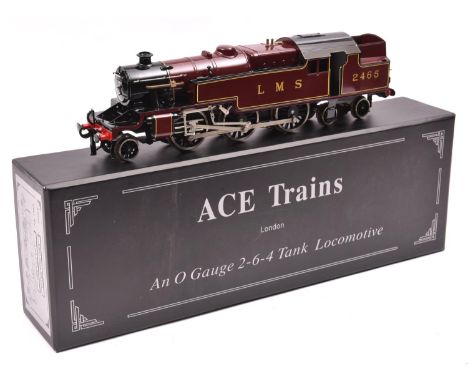 An Ace Trains O gauge LMS 2-6-4T 'Tilbury Tank' locomotive, 2465, in lined maroon livery. For 3 rail running. Boxed with inst