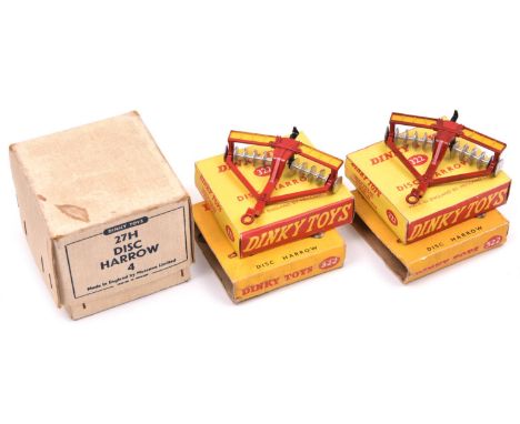 A Trade Box (27H) 4-item Disc Harrow. Containing 4 individually boxed items. Trade box  GC-VGC, 2 marks to lid. Individual bo