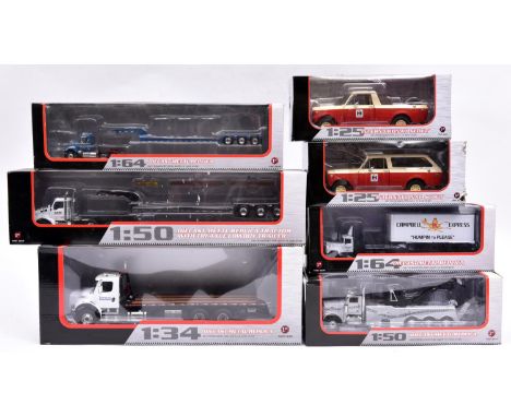 7 First Gear American Vehicles. 1:25, 1:36, 1:50 and 1:64 scale examples. 2x International Scout with and without hard-top. A