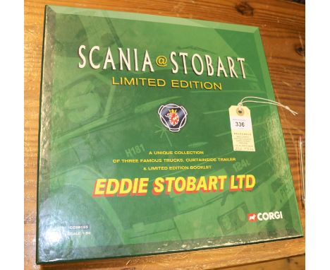 Corgi Limited Edition boxed set 'Scania Stobart' (CC99155). Comprising 3x tractor units- Scania T Cab, Scania Top Line and a 