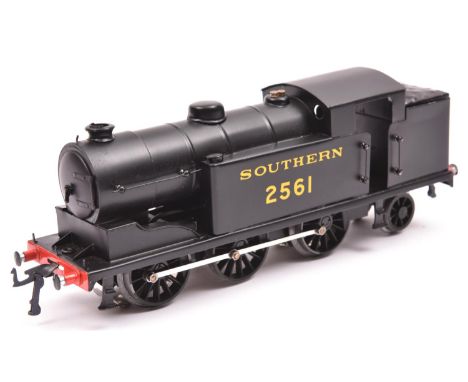 An O gauge electric tinplate Southern Railway 0-6-2T locomotive, 2561. Based on a Class N2 tank loco, this model was built as