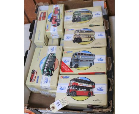 16 Corgi Classics. 4x Guy Arab- London Transport, City of Oxford, London Transport, War time livery and a Wolverhampton Corpo
