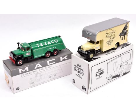5 First Gear 1:34 1950's-60's American Trucks. 1951 Ford F6 Dry Goods Van, 'Theisen's. 2x 1957 International R-200 with Movin