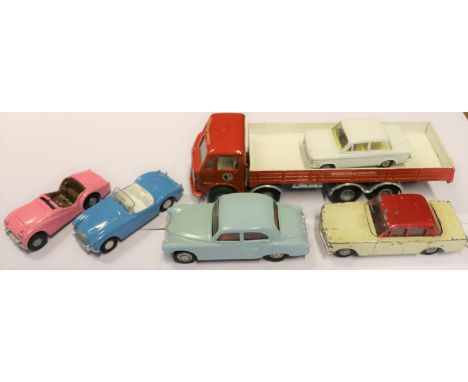 6 Spot-On. AEC open wagon, B.R.S. , Armstrong Siddeley Sapphire, M.G.A. , Triumph TR3, NSU Prinz and a Vauxhall Cresta. QGC-G