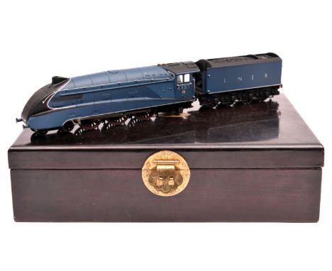 A Bachmann Branch-Line LNER Class A4 4-6-2 locomotive in unlined blue livery, 4489, Dominion of Canada nameplates still seale