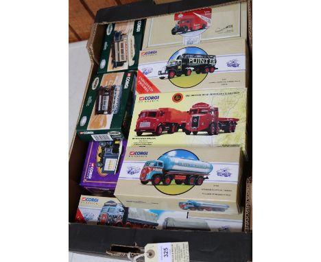 12 Corgi. Atkinson 8 wheel rigid with trailer, Tennant. 2x Atkinson tankers- Mackeson and Pollack. Foden flatbed, Pickfords. 