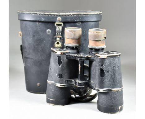 A Pair of WWII German Binoculars by Carl Zeiss, D.F.7X50, serial no. 19686408, marked ARTl, (artillery) Nr1957a, also marked 
