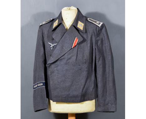 A German World War II  'Hermann Göring' Regiment Tunic, no markings or tags, fabricated from field grey wool fabric, with sho