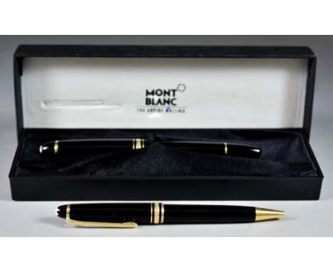 A Mont Blanc "Meisterstuck" Fountain Pen, model Pix, in fitted case, and a Mont Blanc "Meisterstuck" ballpoint pen