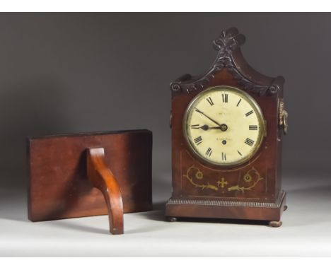 A 19th Century Mahogony Cased Bracket Clock by Meritt of Canterbury, the 6ins diameter cream domed dial with Roman numerals t