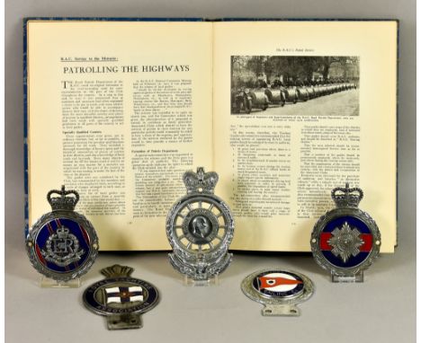 Five Motoring Badges, each nickel plated, comprising - Royal Yacht Association, Broadstairs Sailing Club, Scottish Regiment, 