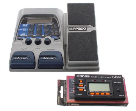 DigiTech RP200 multi-guitar&nbsp;effects pedal; together with a Boss TU-80 tuner and metronome, boxed (2) 