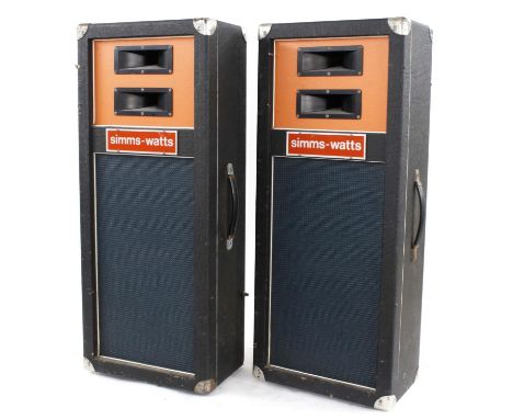 Pair of Simms-Watts 16 ohm column speaker cabinets 
