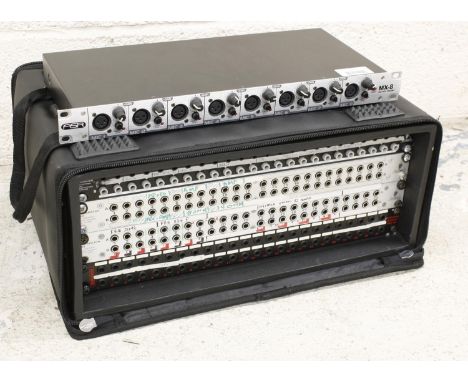 ASRMX-8 eight channel microphone preamp rack unit, boxed; together with a Rock Bag by Warwick rack case fitted with three Beh