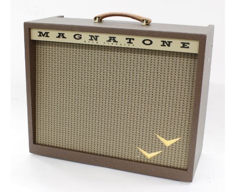 Magnatone Panoramic Stereo guitar amplifier, made in USA, ser. no. 0279, dust cover (new/old stock) 